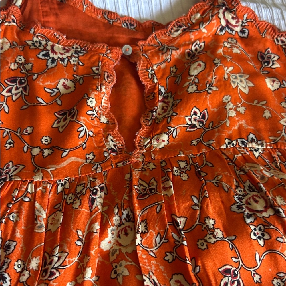 Urban Outfitters Orange Floral Mini Dress - Picture 6 of 10